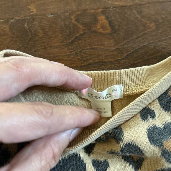 Crewcuts J Crew Girls 4T Dress Leopard Animal Print Ruffle Long Sleeve - Picture 3 of 7